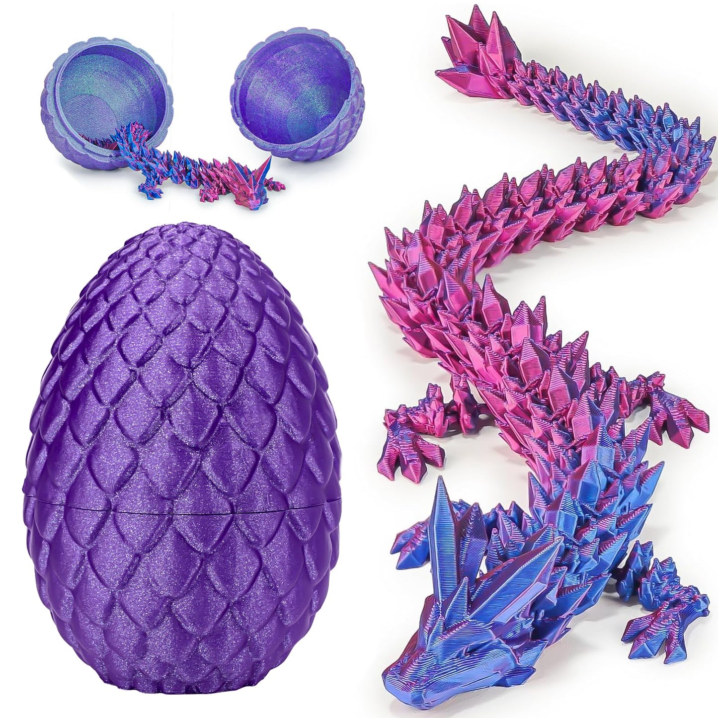 3D Printed Dragon Statue,1Count Vibrant Gradient Design Dragon Egg Ornament, Creative Desktop Decoration for Home Office, Home Decor Gifts