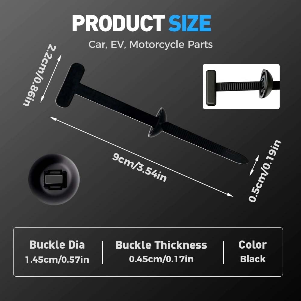 Universal Nylon Cable Tie Buckles:50Pcs Heavy- Duty Self-Locking Organizer
