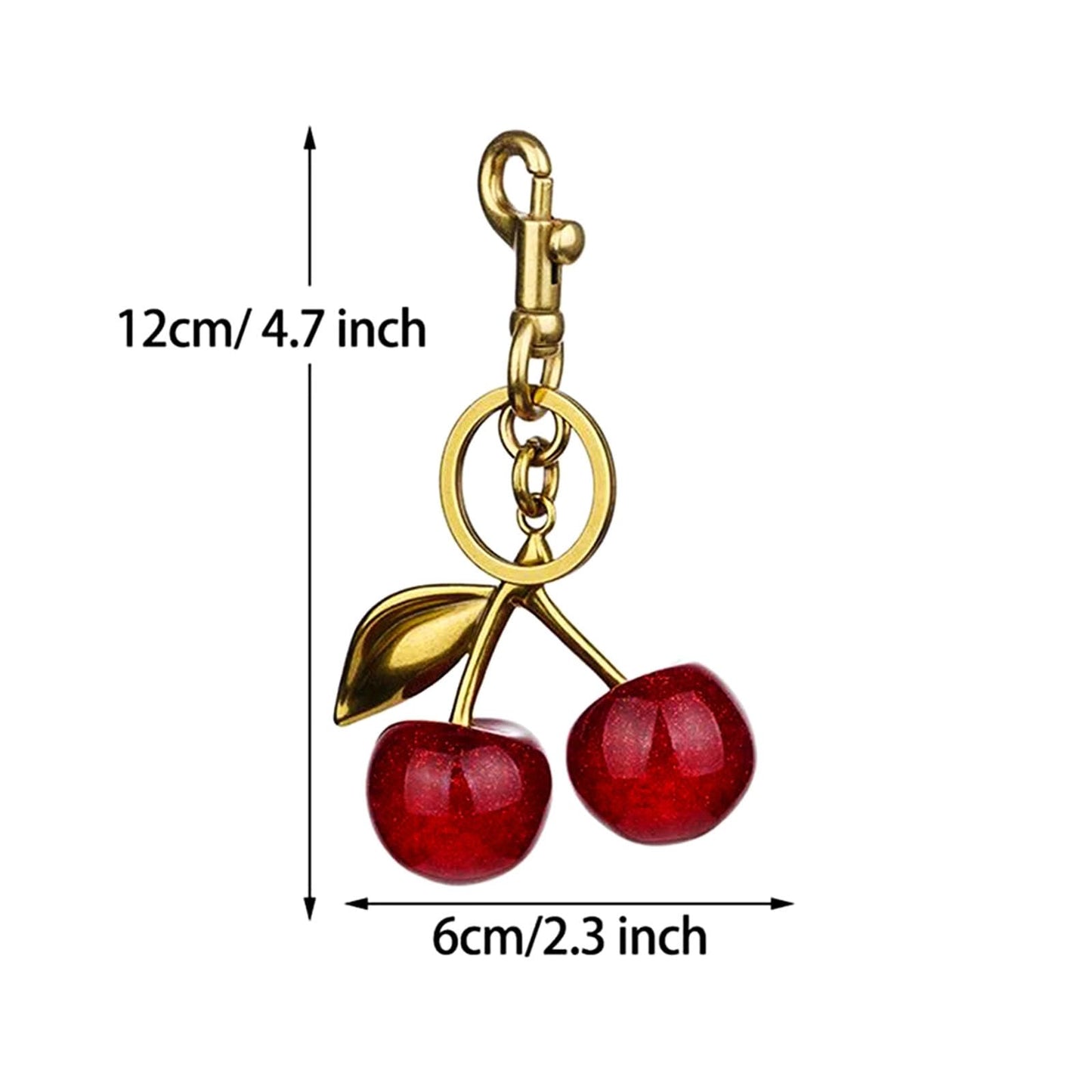 Keychain Cherry Bag Charms Purse，Key Chains Women Cute - Car key Accents for leather handbags，