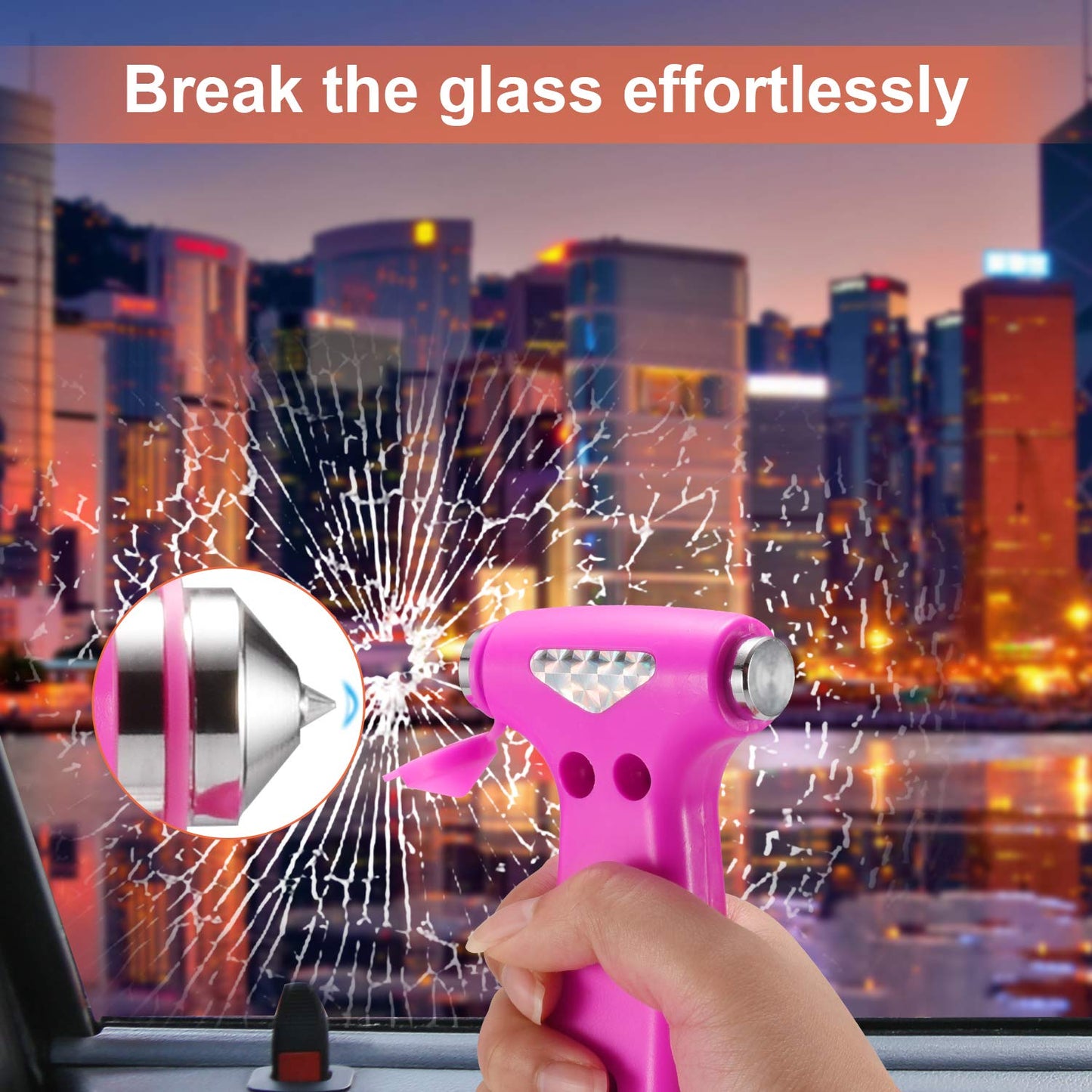 Car Safety Hammer Gift for Women,Three - in- One Tool with Window Breaker and Seat Belt Cutter, Safety Emergency Car Escape Tool for Loved Ones