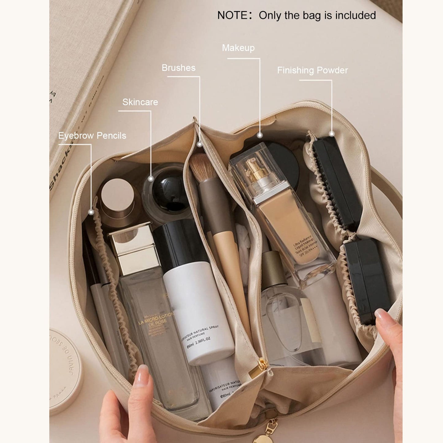 Compact yet Spacious Makeup Pouch: Ideal for Daily Use, Weekend Trips & Professional Makeup Artists