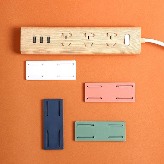 12-pack Self-Adhesive Power Strip Holders - Drill- Free Socket Mounts for Desktop, Kitchen, Home &amp; Office Cable Management(Random Color)